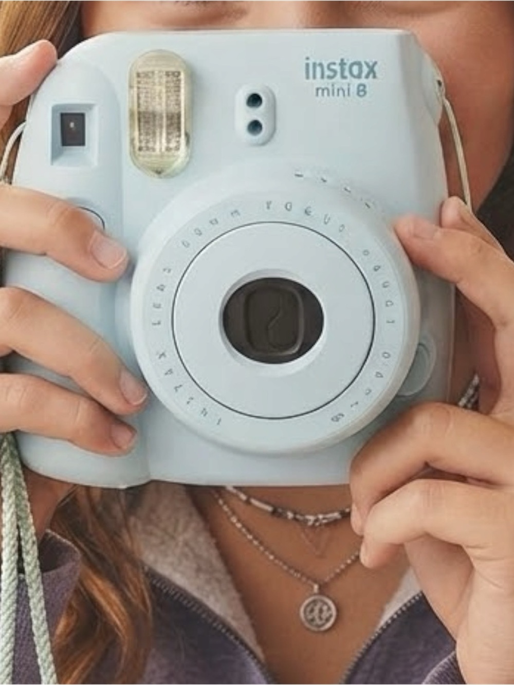 Fujifilm Instax Mini 8 Instant Film Camera Light Blue Retro Point & Shoot EUC